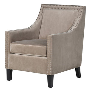 MIRREN STUDDED TAUPE ARMCHAIR