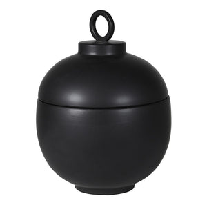 MATT BLACK CERAMIC LIDDED JAR