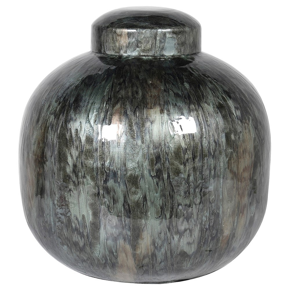 TWILIGHT ENAMEL VASE WITH LID