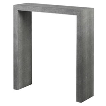 Load image into Gallery viewer, FAUX LEATHER GREY SHAGREEN CONSOLE TABLE