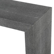 Load image into Gallery viewer, FAUX LEATHER GREY SHAGREEN CONSOLE TABLE
