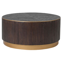 Load image into Gallery viewer, BRUSHED ELM &amp; COPPER ROUND COFFEE TABLE