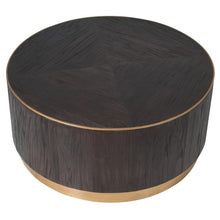 Load image into Gallery viewer, BRUSHED ELM &amp; COPPER ROUND COFFEE TABLE