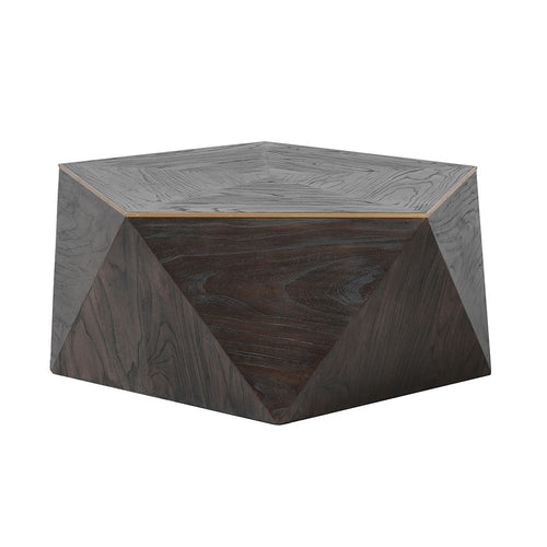 GOLD TRIM HEXAGONAL COFFEE TABLE