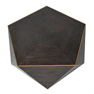 GOLD TRIM HEXAGONAL COFFEE TABLE