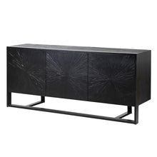 Load image into Gallery viewer, BLACK SUNBURST 3 DRAWER SIDEBOARD