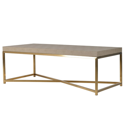 MAXIM SAGE FAUX SHAGREEN COFFEE TABLE