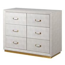Load image into Gallery viewer, MAXIN IVORY FAUX SHAGREEN 6 DRAWER CHEST