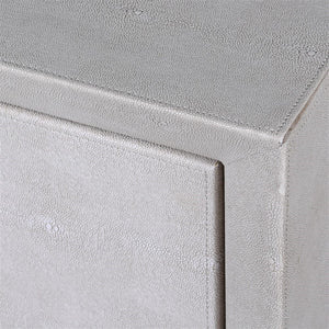 MAXIN IVORY FAUX SHAGREEN 6 DRAWER CHEST