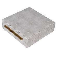 Load image into Gallery viewer, SET OF 3 IVORY FAUX SHAGREEN BOXES