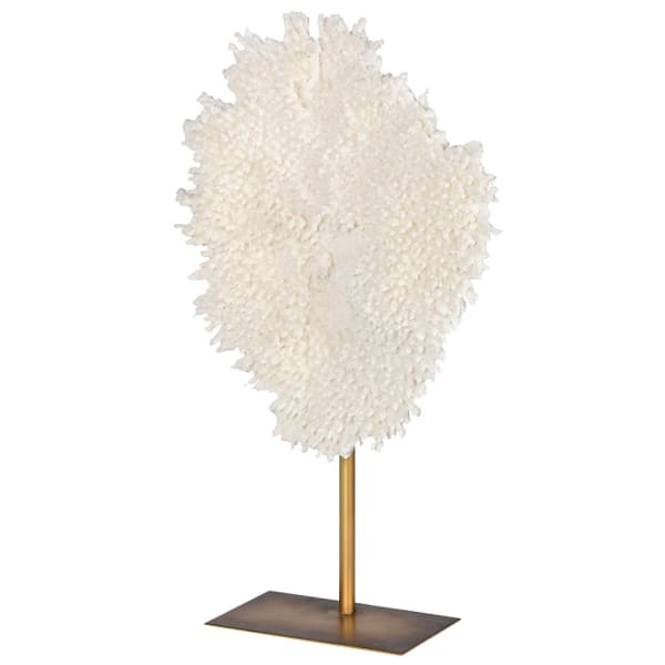 SMALL WHITE FAUX CORAL ON STAND