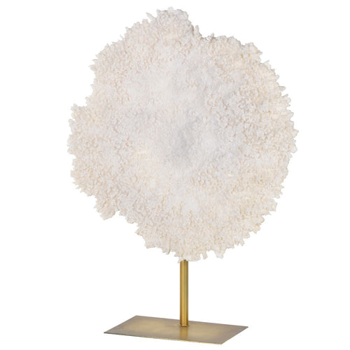 LARGE WHITE FAUX CORAL ON STAND