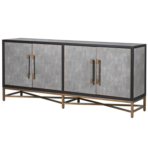 KYOTO OAK AND SHAGREEN 4 DOOR SIDEBOARD