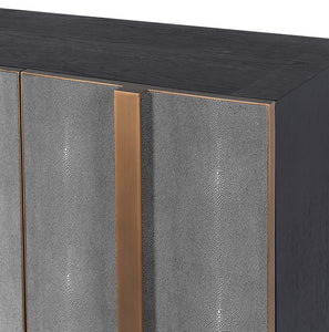 KYOTO OAK AND SHAGREEN 4 DOOR SIDEBOARD