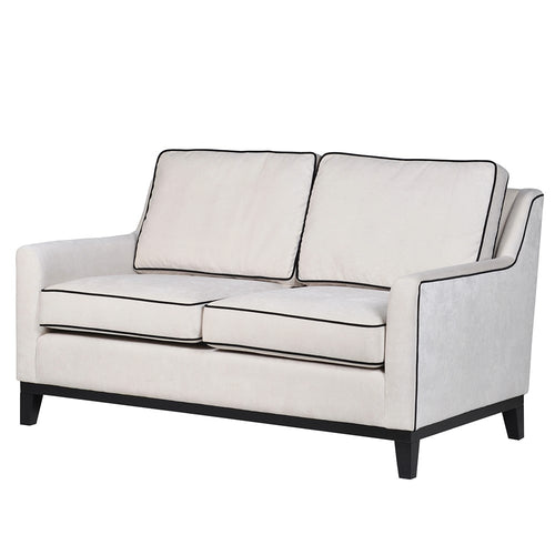 CREAM 2 SEATER SOFA WITH PIPING