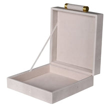 Load image into Gallery viewer, CREAM FAUX SHAGREEN SMALL FAUX JEWELLERY BOX