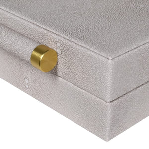 CREAM FAUX SHAGREEN SMALL FAUX JEWELLERY BOX