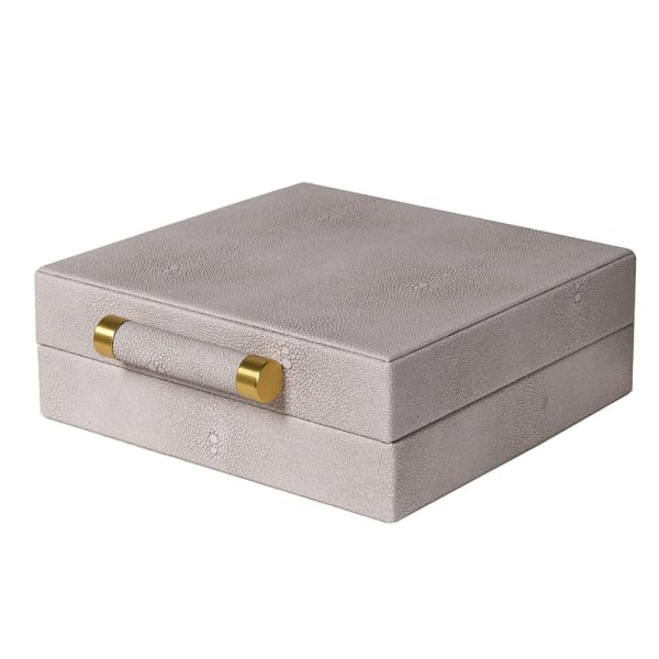 CREAM FAUX SHAGREEN SMALL FAUX JEWELLERY BOX