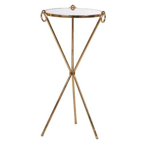 GLASS GOLD CROSS SIDE TABLE