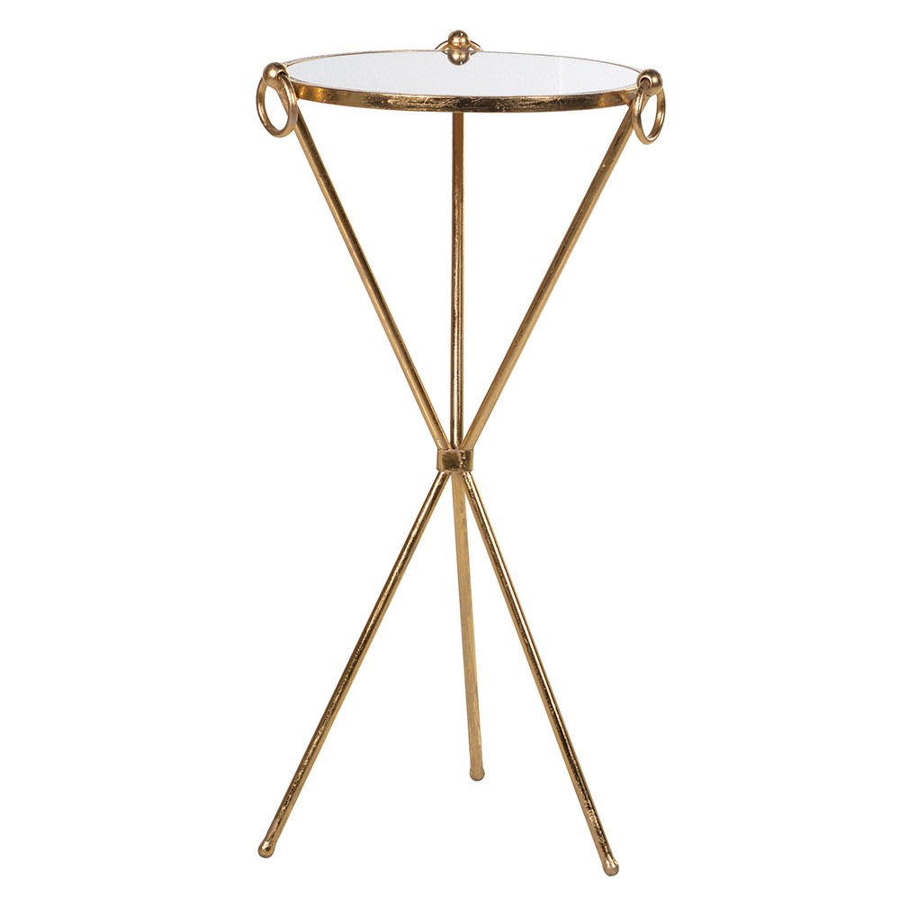 GLASS GOLD CROSS SIDE TABLE