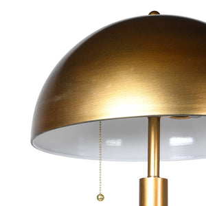 GOLD DOME AND MARBLE BASE FLOOR LAMP