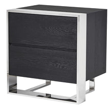 Load image into Gallery viewer, CHARCOAL AND METAL 2 DRAWER BEDSIDE TABLE