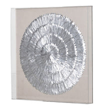 Load image into Gallery viewer, SILVER FEATHERS IN BOX WALL ART
