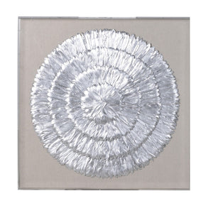 SILVER FEATHERS IN BOX WALL ART